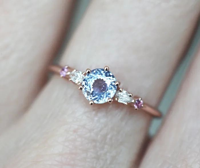 Rings Capucinne Calliope Lavender Sapphire Diamond Ring