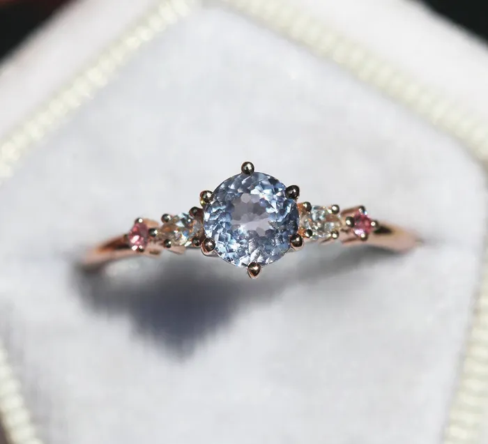 Rings Capucinne Calliope Lavender Sapphire Diamond Ring