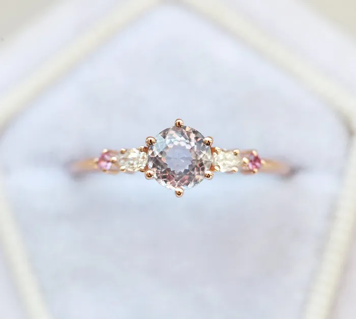 Rings Capucinne Calliope Lavender Sapphire Diamond Ring