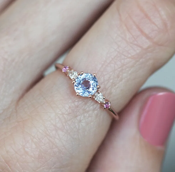 Rings Capucinne Calliope Lavender Sapphire Diamond Ring