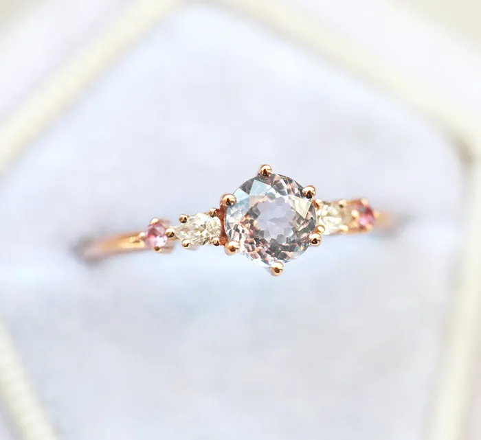 Rings Capucinne Calliope Lavender Sapphire Diamond Ring