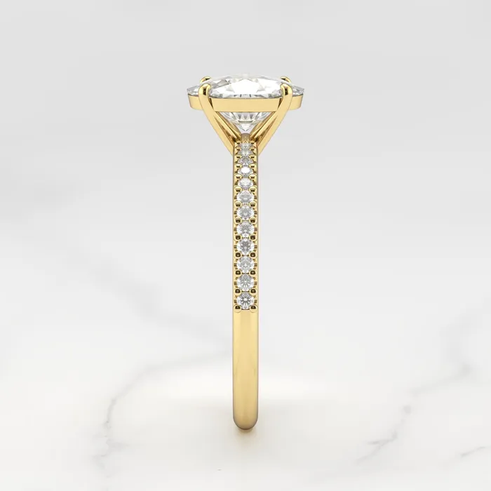 Rings Capucinne Oval Half Pave Moissanite Ring