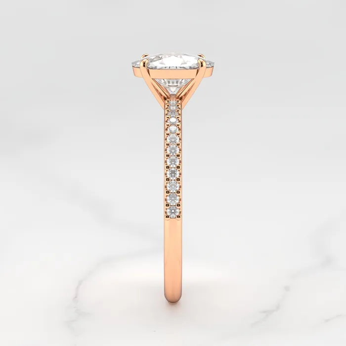 Rings Capucinne Oval Half Pave Moissanite Ring