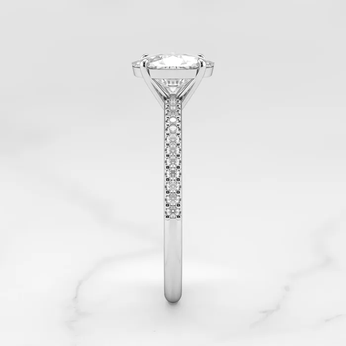 Rings Capucinne Oval Half Pave Moissanite Ring