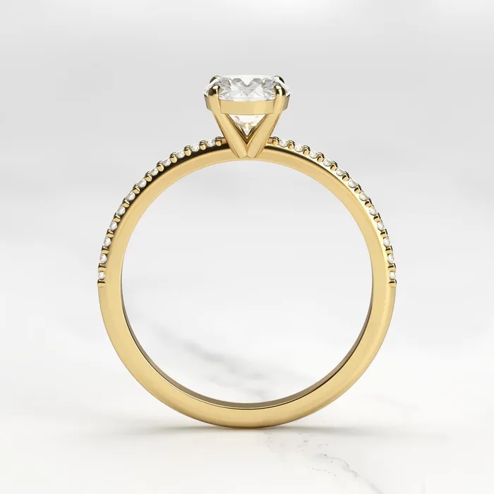 Rings Capucinne Oval Half Pave Moissanite Ring