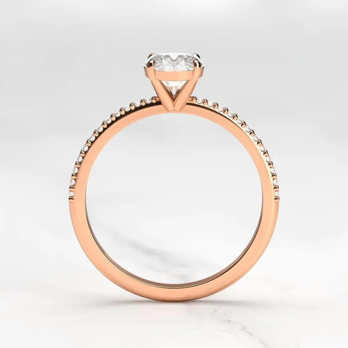 Rings Capucinne Oval Half Pave Moissanite Ring