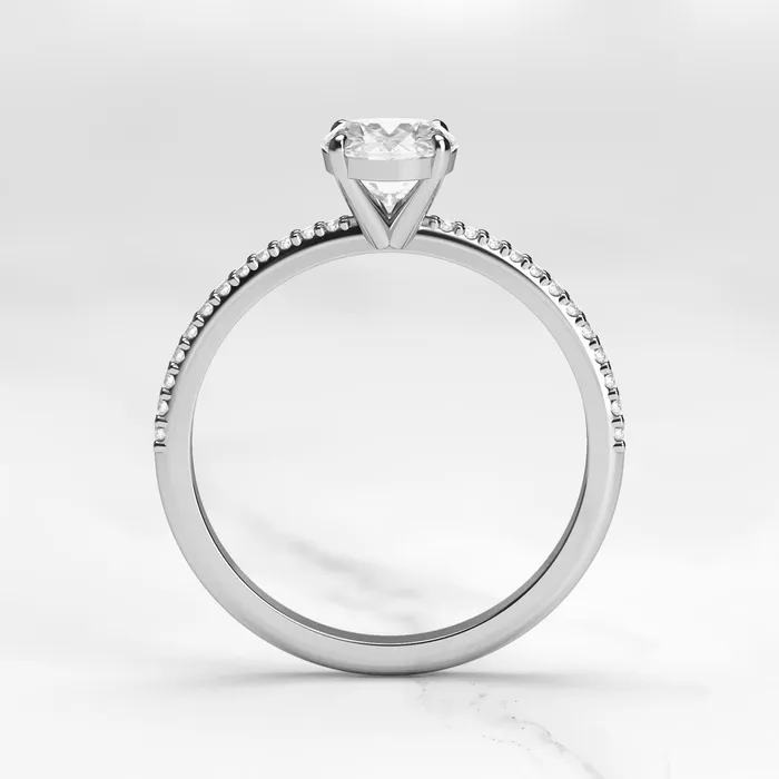 Rings Capucinne Oval Half Pave Moissanite Ring
