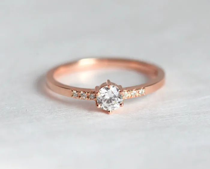 Rings Capucinne Uma Solitaire Diamond Engagement Ring