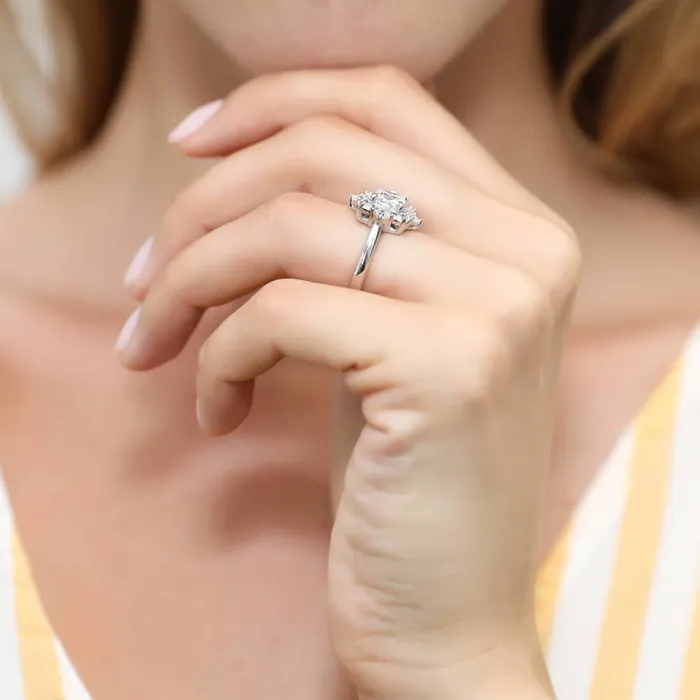 Rings Halo Art Deco Cushion CZ Ring in Sterling Silver BERRICLE