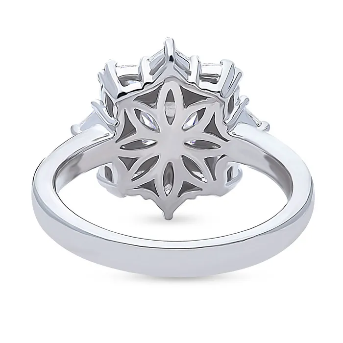 Rings Halo Art Deco Cushion CZ Ring in Sterling Silver BERRICLE