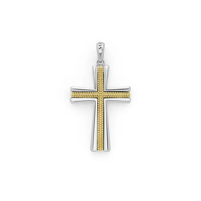 Rings LAGOS Anthem TwoTone Superfine Beaded Cross Amulet