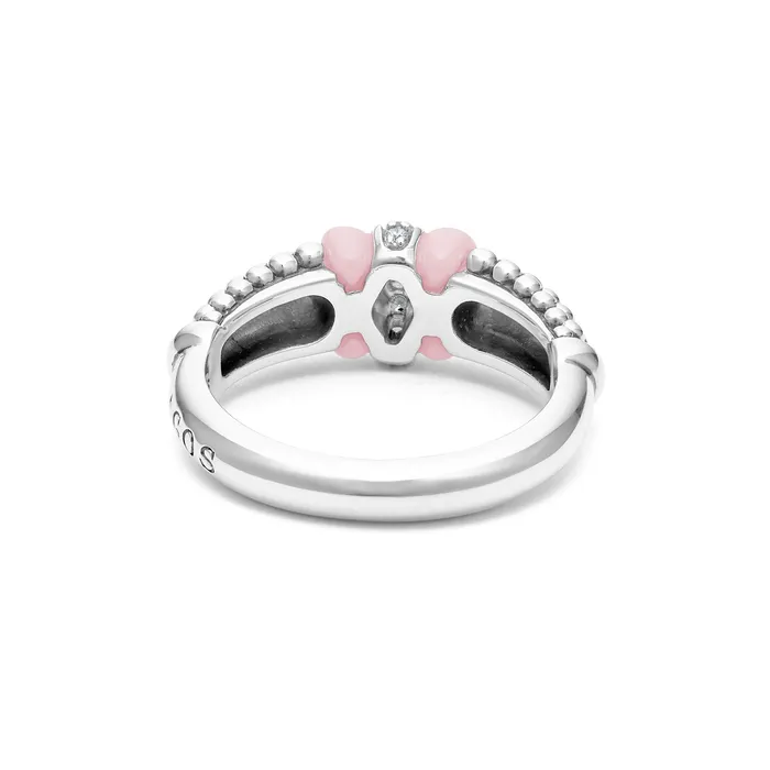 Rings LAGOS Pink Caviar Pink Ceramic and Caviar Diamond Ring Rings LAGOS Pink Caviar Pink Ceramic and Caviar Diamond Ring