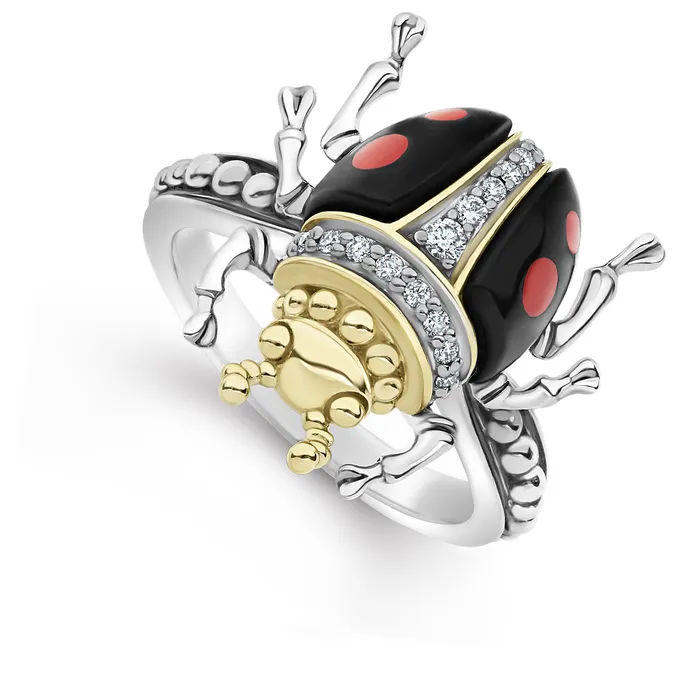 Rings Lagos Rare Wonders Onyx Beetle Diamond Ring