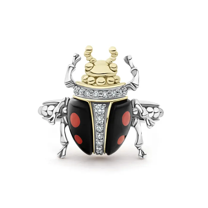 Rings Lagos Rare Wonders Onyx Beetle Diamond Ring