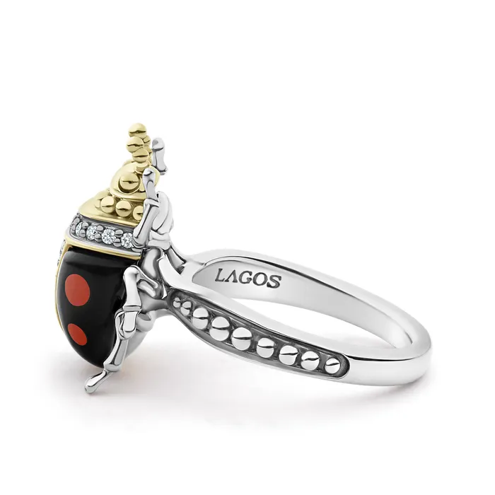 Rings Lagos Rare Wonders Onyx Beetle Diamond Ring