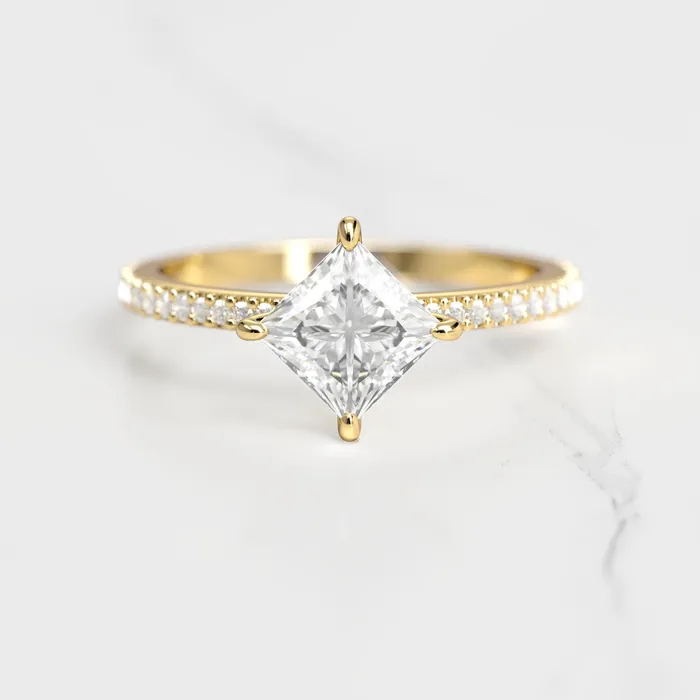 Rings Princess Full Pave Moissanite Ring Capucinne