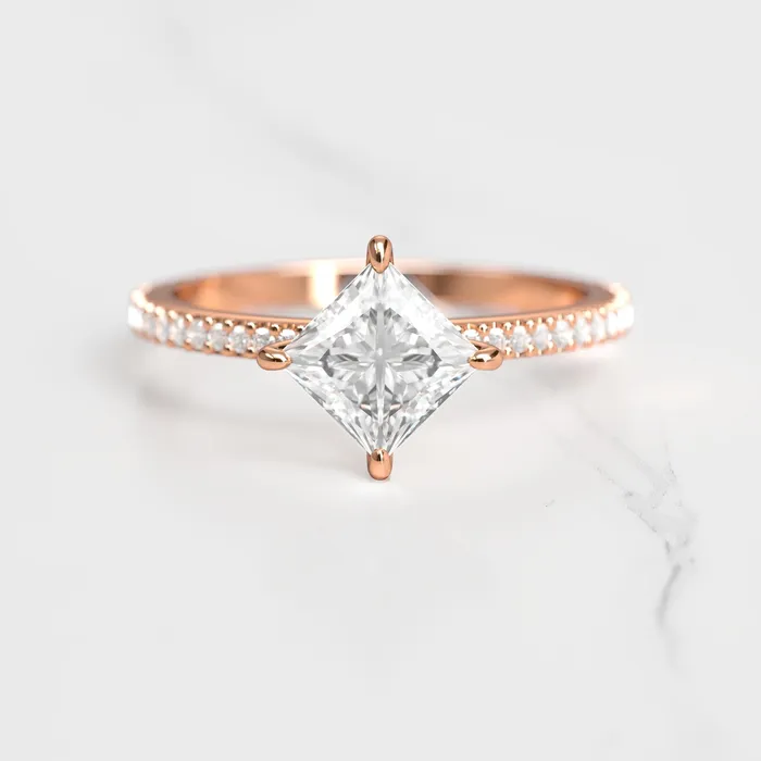 Rings Princess Full Pave Moissanite Ring Capucinne