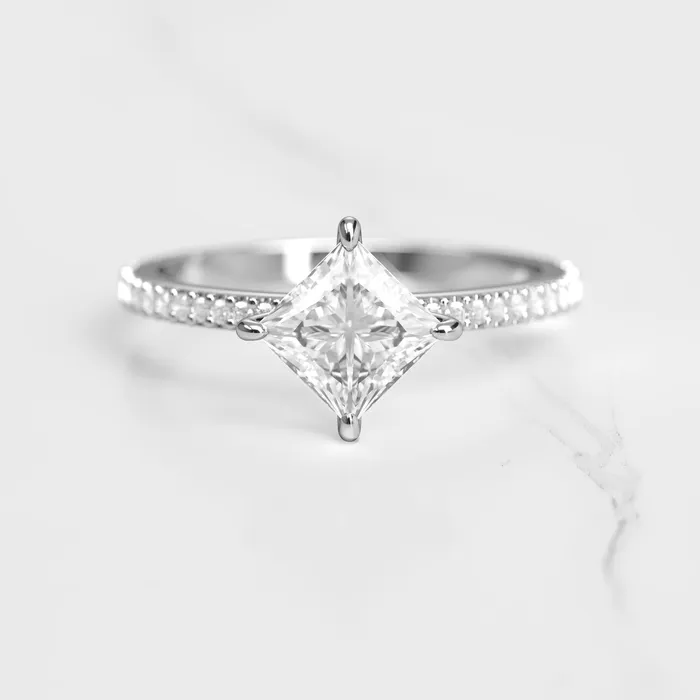 Rings Princess Full Pave Moissanite Ring Capucinne