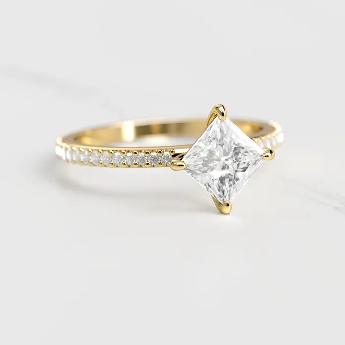 Rings Princess Full Pave Moissanite Ring Capucinne