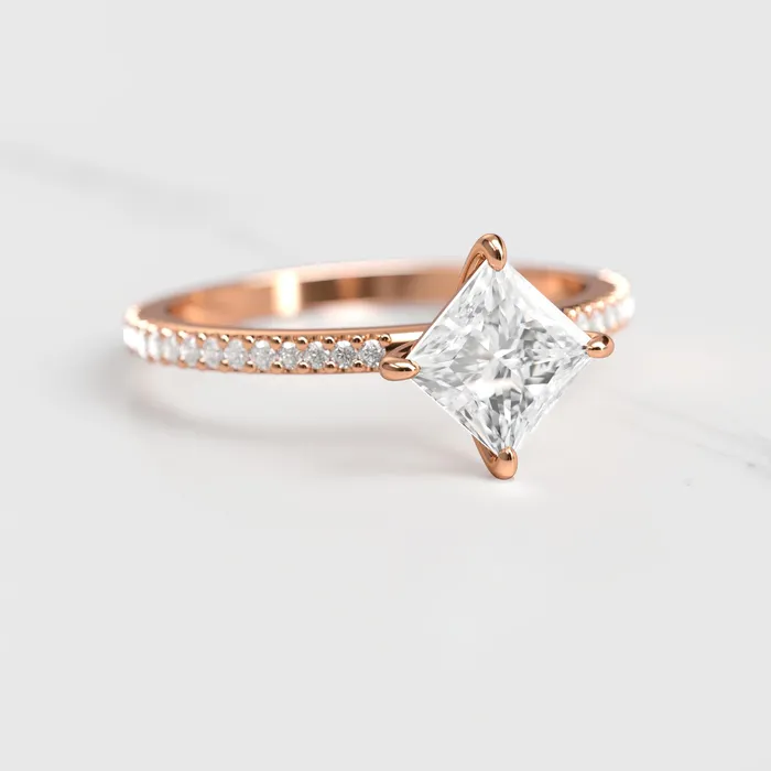 Rings Princess Full Pave Moissanite Ring Capucinne