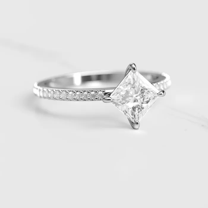 Rings Princess Full Pave Moissanite Ring Capucinne