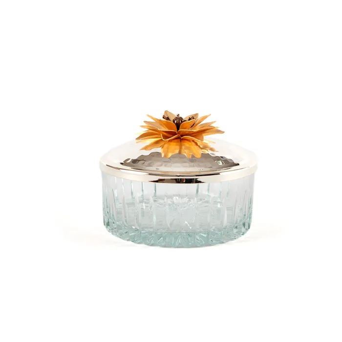 Rings Select Home Select Home New Lotus Splayed Cut Glass Case 16 Cm Silver