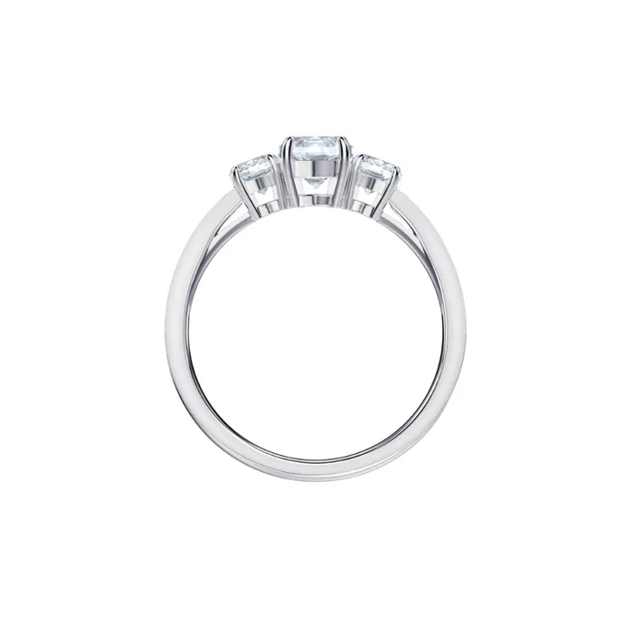 Rings Swarovski Attract Trilogy Round Ring White Rhodium Plated Swarovski