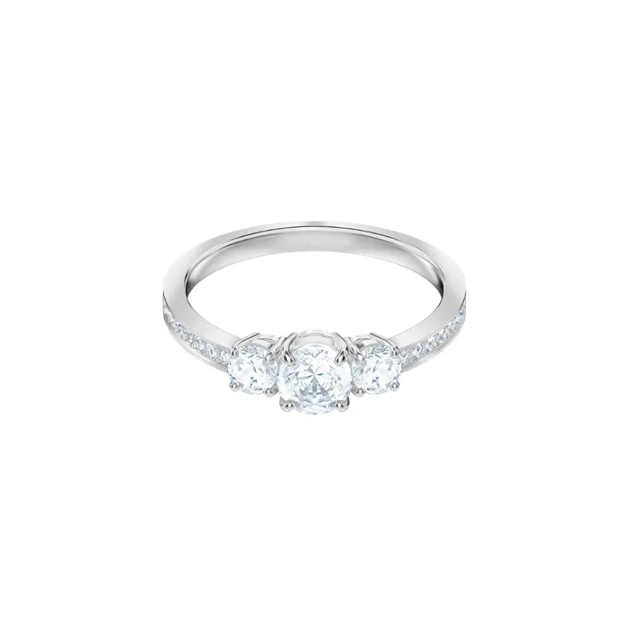 Rings Swarovski Attract Trilogy Round Ring White Rhodium Plated Swarovski Rings Swarovski Attract Trilogy Round Ring White Rhodium Plated Swarovski