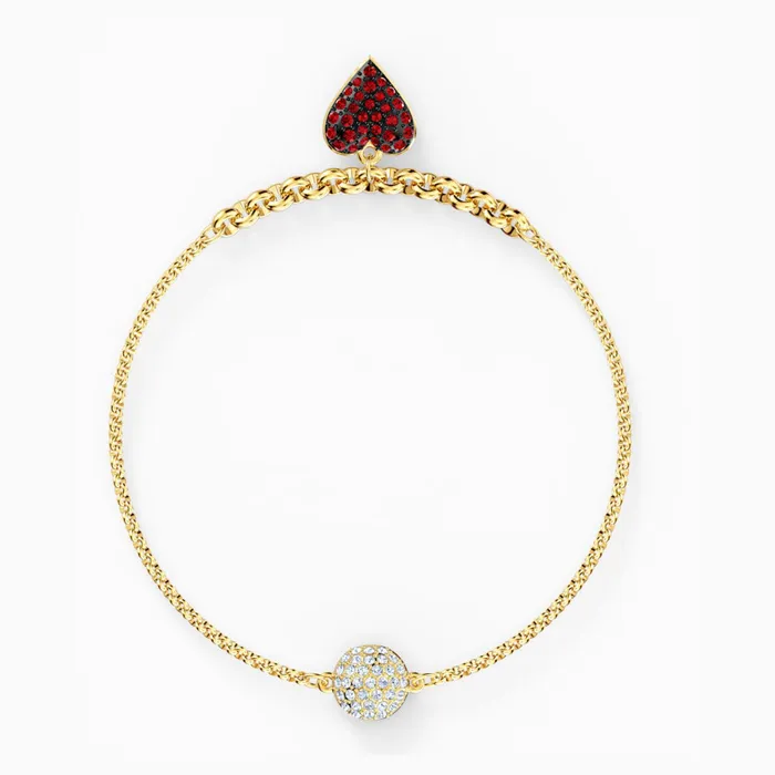 Rings Swarovski Remix Collection Heart Strand Red GoldTone Size M Swarovski