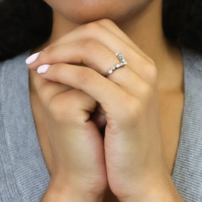 Rings Wishbone Chevron CZ Band in Sterling Silver BERRICLE