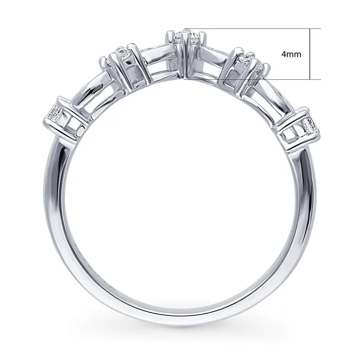 Rings Wishbone Chevron CZ Band in Sterling Silver BERRICLE