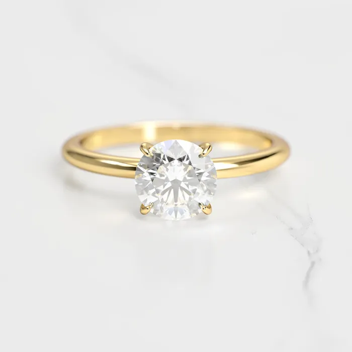 Round moissanite ring solitaire Capucinne Rings
