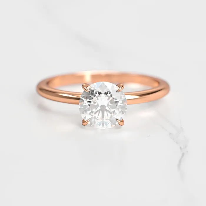 Round moissanite ring solitaire Capucinne Rings