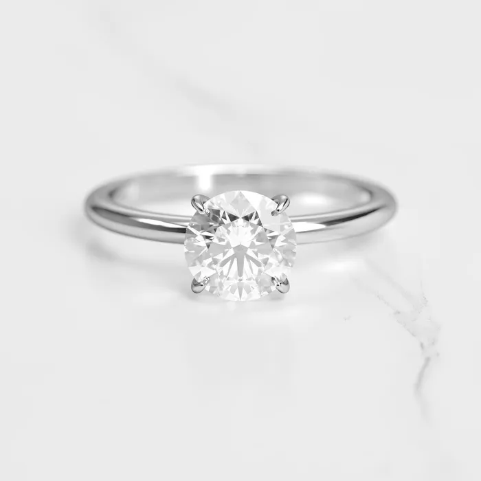 Round moissanite ring solitaire Capucinne Rings