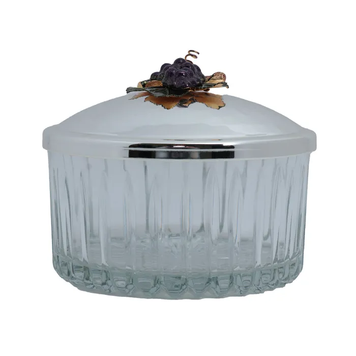 Select Home Grape Splayed Cut Glass Case 13x7 Cm Silver Select Home Rings