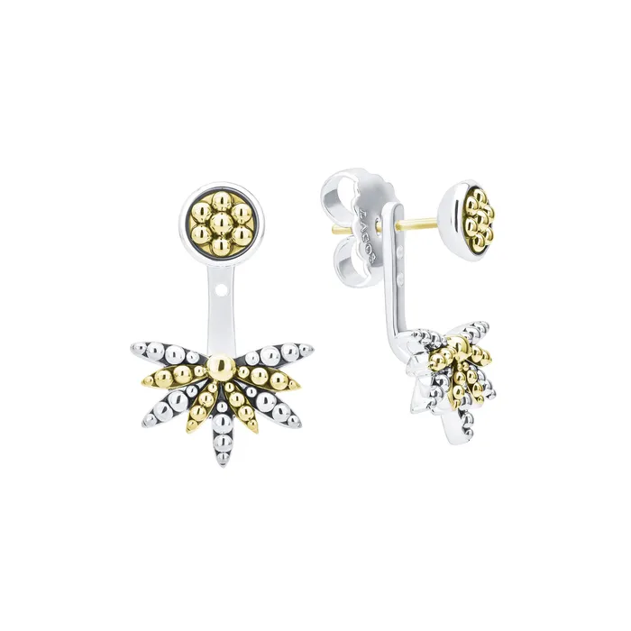 Signature Caviar TwoTone Stud Earrings with Earring Jacket Lagos Earrings