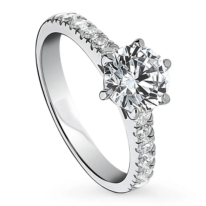 Solitaire 125ct CZ Ring in Sterling Silver BERRICLE Rings