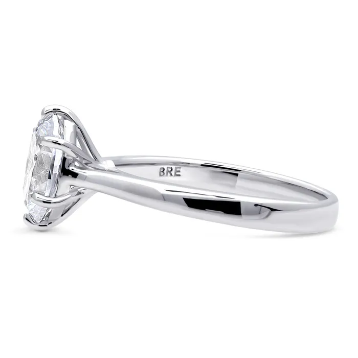 Solitaire 18ct Oval CZ Ring in Sterling Silver BERRICLE Rings