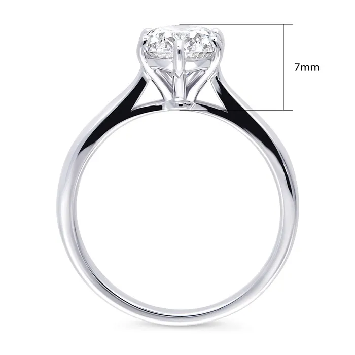 Solitaire 18ct Oval CZ Ring in Sterling Silver BERRICLE Rings