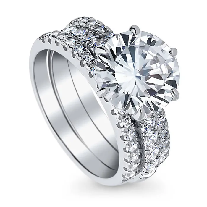 Solitaire 38ct CZ Ring Set in Sterling Silver BERRICLE Rings
