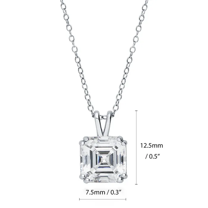 Solitaire Asscher CZ Set in Sterling Silver BERRICLE Earrings