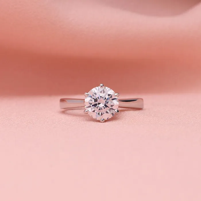 Solitaire Wishbone 2ct CZ Ring Set in Sterling Silver BERRICLE Rings