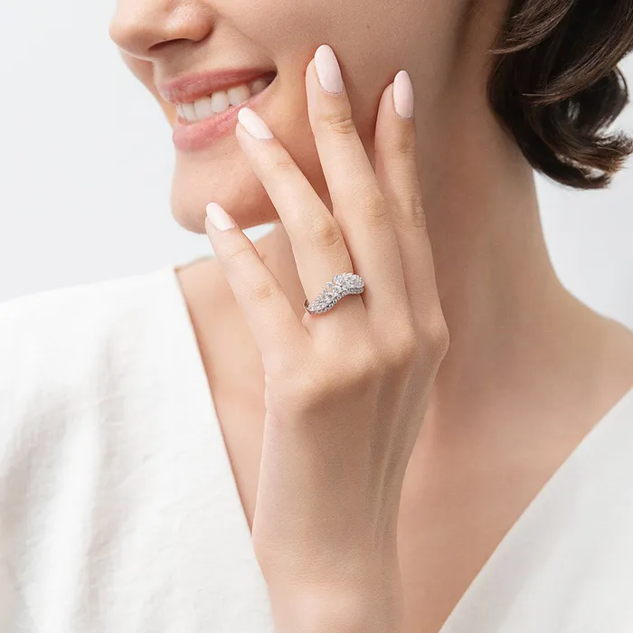 Solitaire Wishbone 2ct CZ Ring Set in Sterling Silver BERRICLE Rings