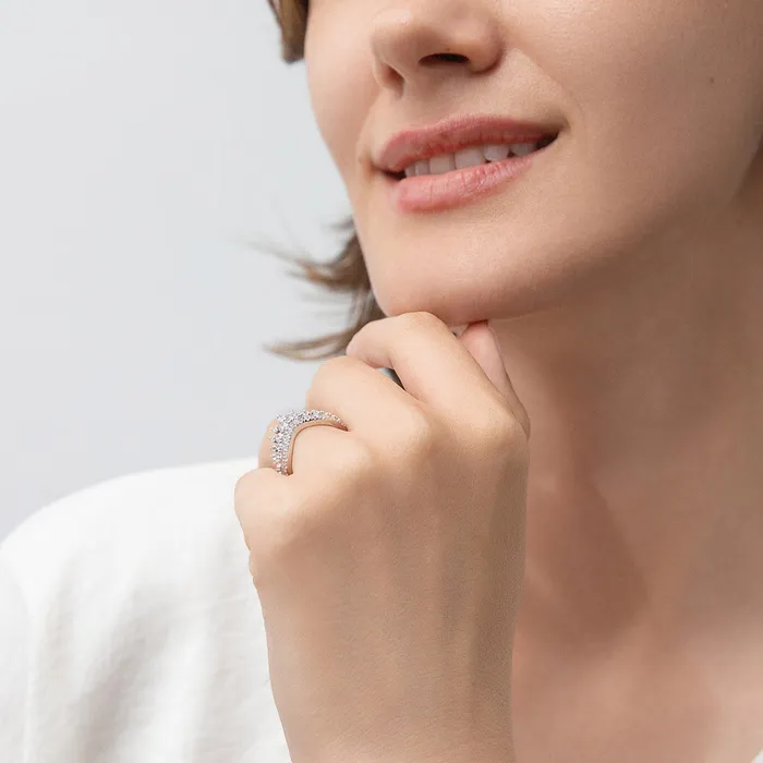 Solitaire Wishbone 2ct CZ Ring Set in Sterling Silver BERRICLE Rings
