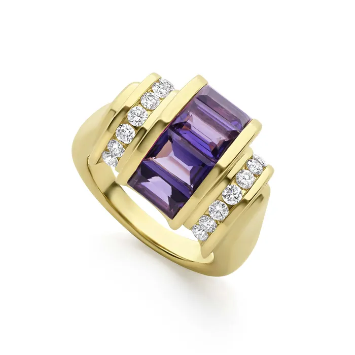 Studio 18K Gold Amethyst and Diamond Ring LAGOS Rings