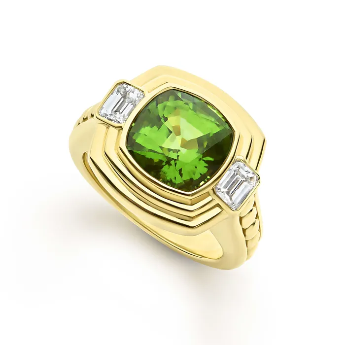 Studio 18K Gold Diamond and Peridot Ring LAGOS Rings