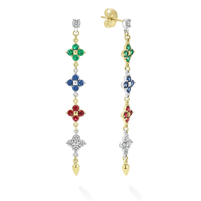 Studio 18K Gold Gemstone and Diamond Drop Earrings LAGOS Earrings