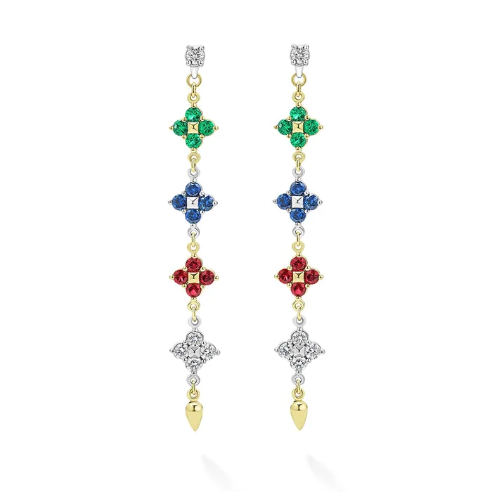 Studio 18K Gold Gemstone and Diamond Drop Earrings LAGOS Earrings Studio 18K Gold Gemstone and Diamond Drop Earrings LAGOS Earrings