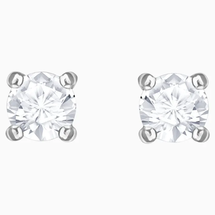 Swarovski Attract Round Pierced Earrings White Swarovski Earrings