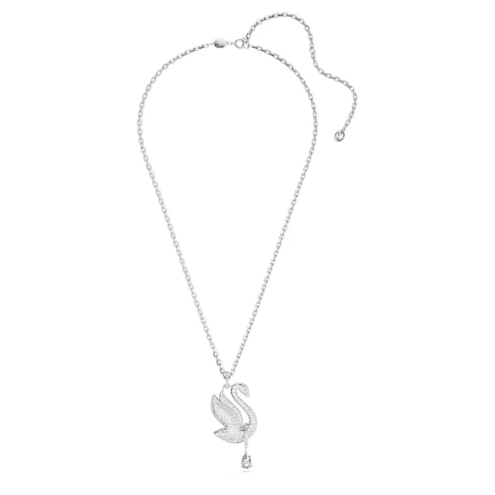 Swarovski Iconic Swan necklace Long White Rhodium plated Swarovski Necklaces